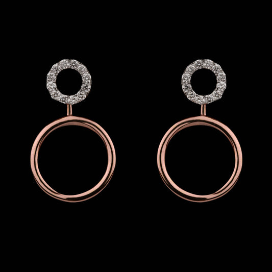14K Rose Gold Diamond Earrings - 0.5ct VS-GH