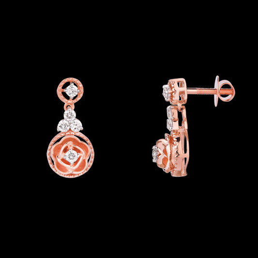 14K Rose Gold Diamond Earrings - 0.305ct VVS-VS-GH