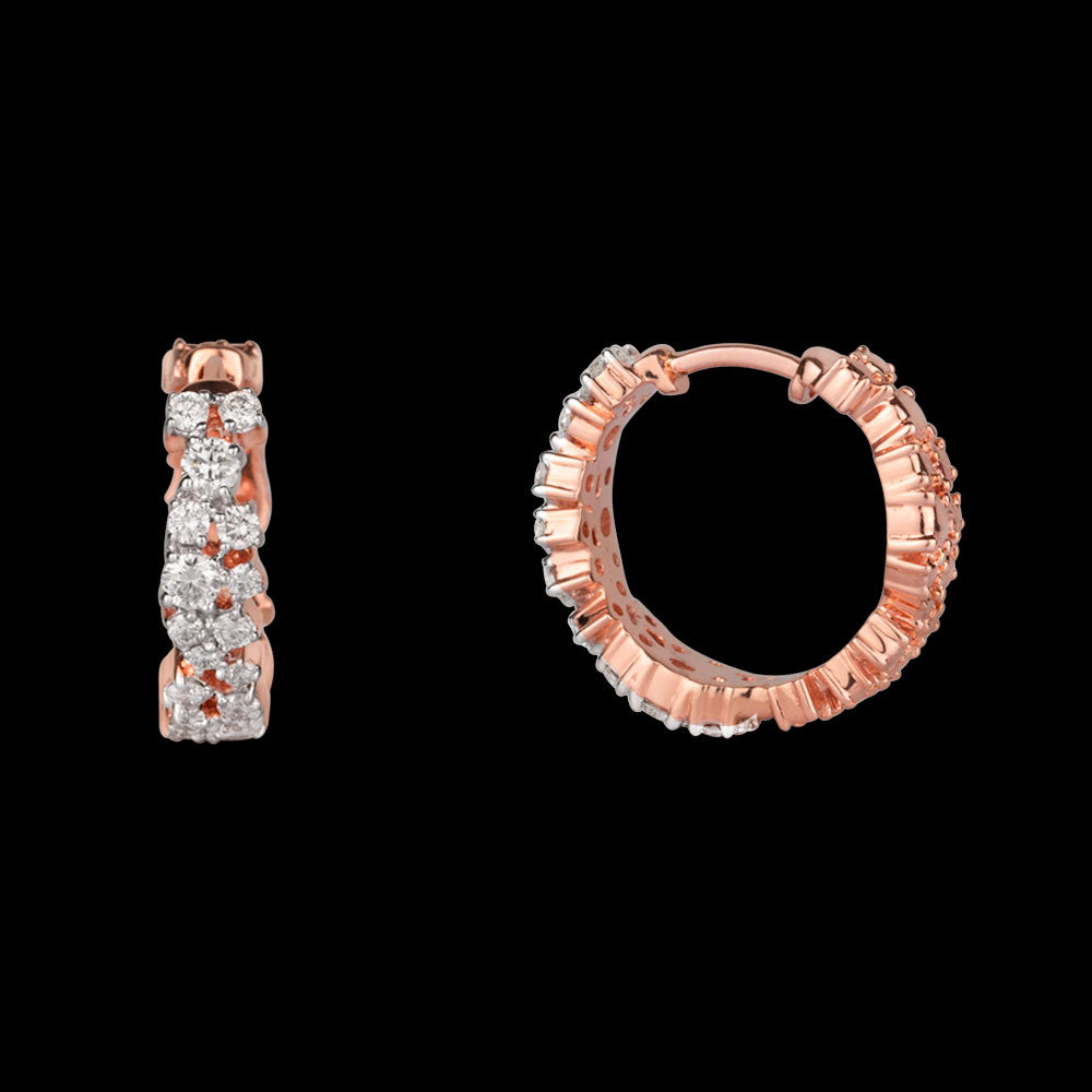 18K Rose Gold Diamond Earrings - 0.89ct VVS-VS-HI
