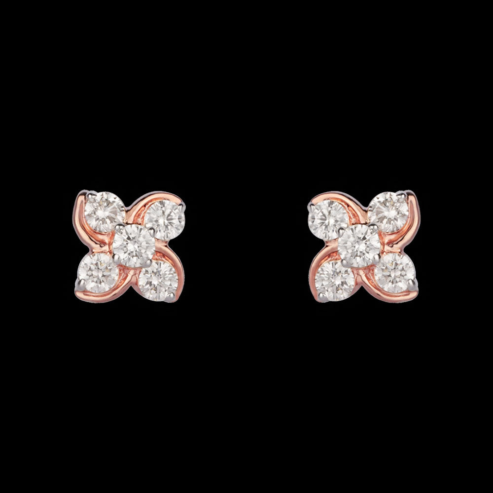 18K Rose Gold Diamond Earrings - 0.2ct VS-HI