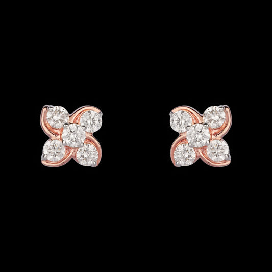 18K Rose Gold Diamond Earrings - 0.2ct VS-HI