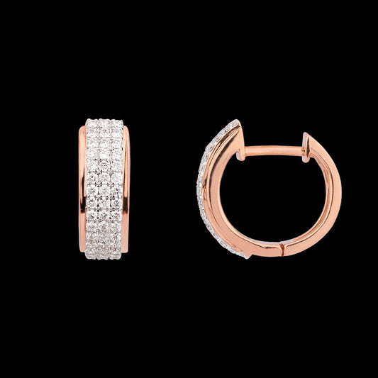 14K Rose Gold Diamond Earrings - 0.645ct VS-SI-FG