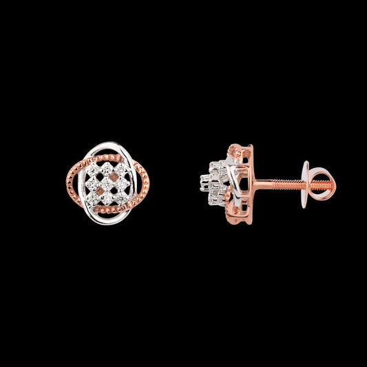 14K Rose Gold Diamond Earrings - 0.13ct VS-SI-FG