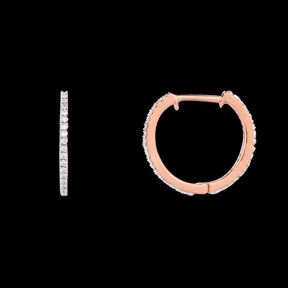 14K Rose Gold Diamond Earrings - 0.344ct VS-SI-FG