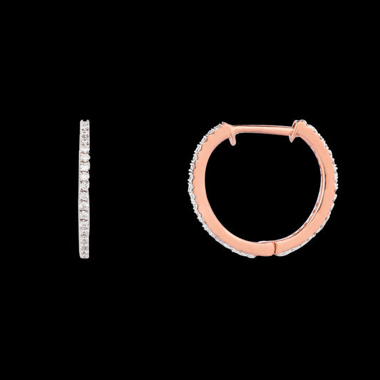 14K Rose Gold Diamond Earrings - 0.344ct VS-SI-FG