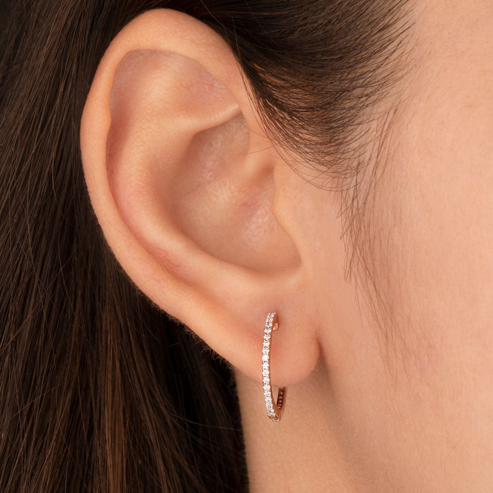14K Rose Gold Diamond Earrings - 0.344ct VS-SI-FG