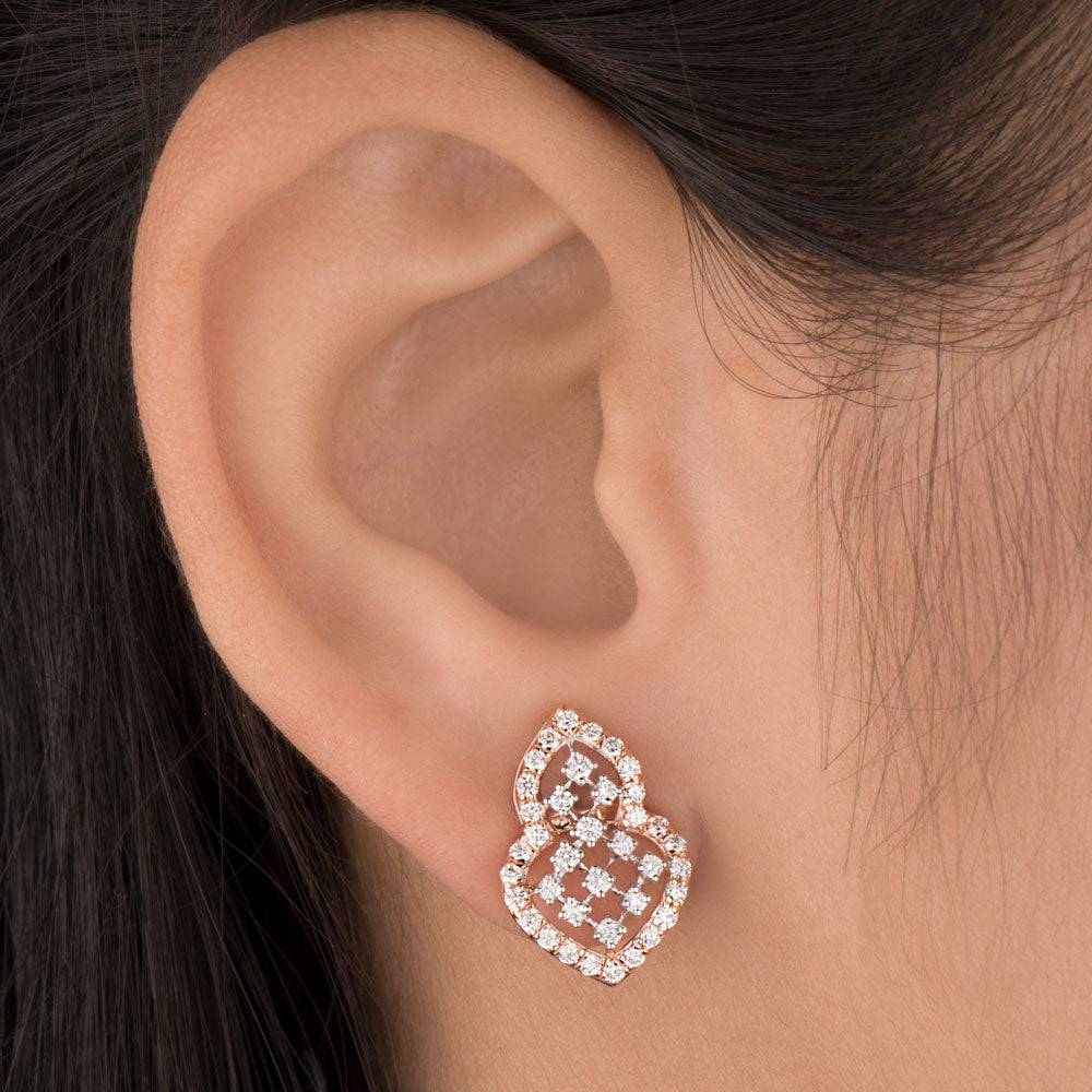 14K Rose Gold Diamond Earrings - 0.7ct VVS-VS-GH