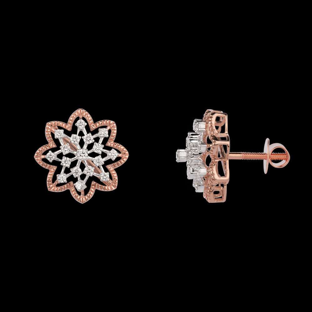 14K Rose Gold Diamond Earrings - 0.54ct VVS-VS-GH