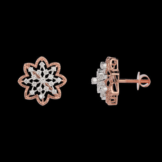 14K Rose Gold Diamond Earrings - 0.54ct VVS-VS-GH