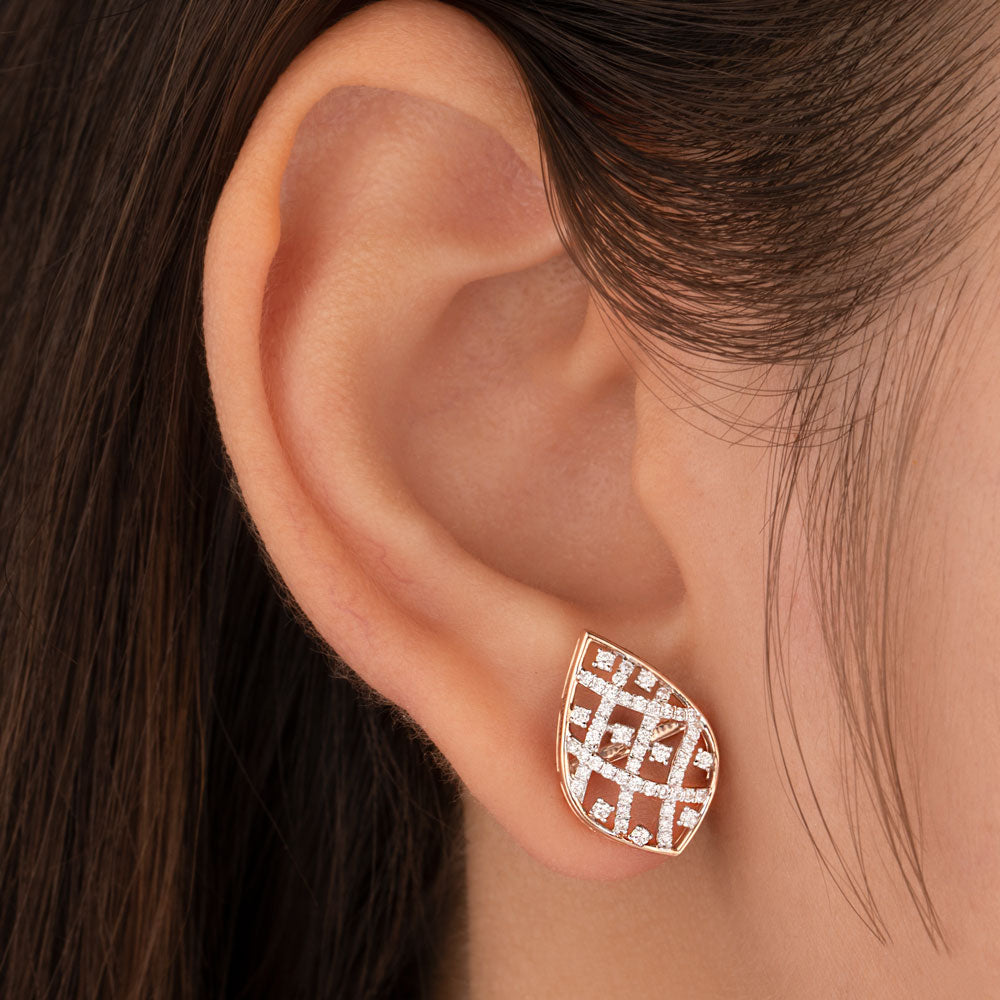 14K Rose Gold Diamond Earrings - 0.447ct VS-SI-FG