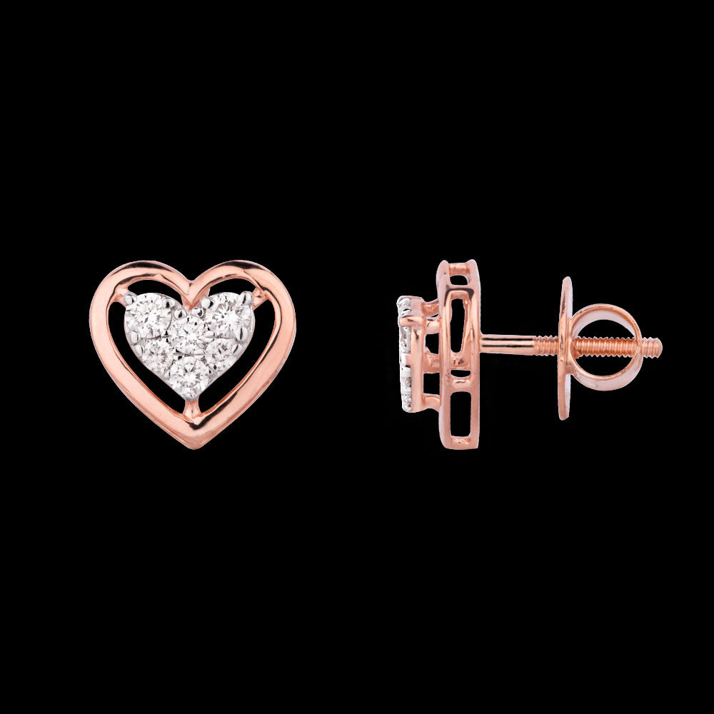 18K Rose Gold Diamond Earrings - 0.433ct VVS-VS-HI