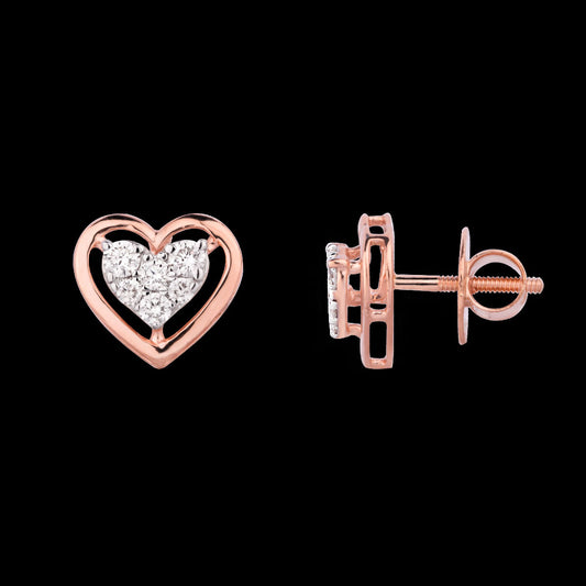 18K Rose Gold Diamond Earrings - 0.433ct VVS-VS-HI