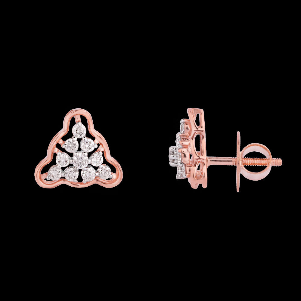 18K Rose Gold Diamond Earrings - 0.448ct VVS-VS-HI