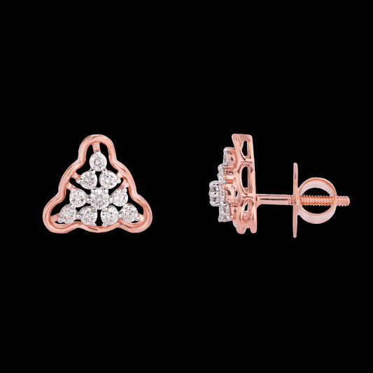 18K Rose Gold Diamond Earrings - 0.448ct VVS-VS-HI