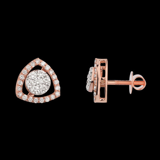 14K Rose Gold Diamond Earrings - 0.73ct VVS-VS-GH