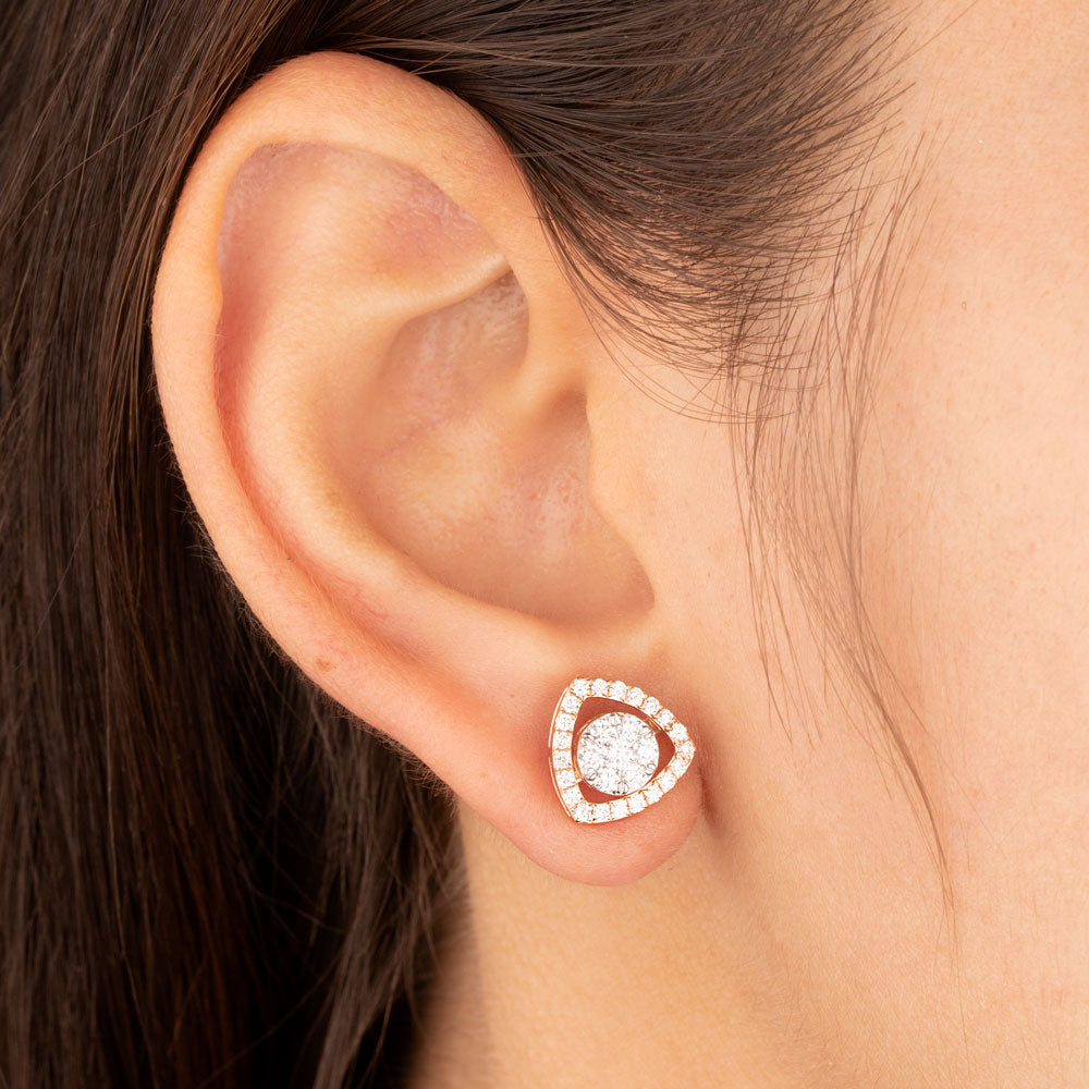 14K Rose Gold Diamond Earrings - 0.73ct VVS-VS-GH