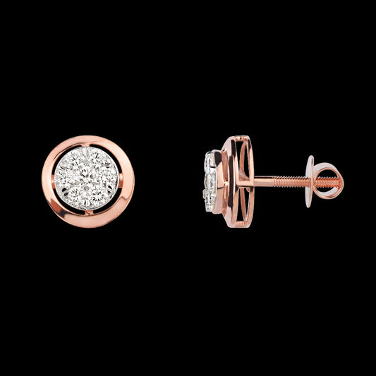 18K Rose Gold Diamond Earrings - 0.604ct VS-JK