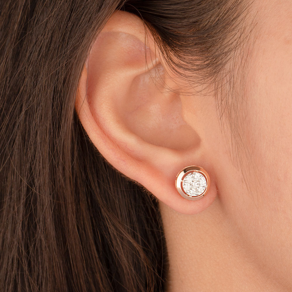18K Rose Gold Diamond Earrings - 0.604ct VS-JK