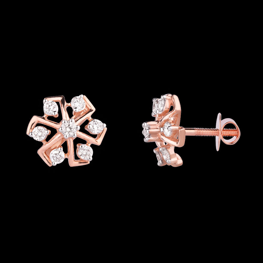 18K Rose Gold Diamond Earrings - 0.305ct VVS-VS-HI