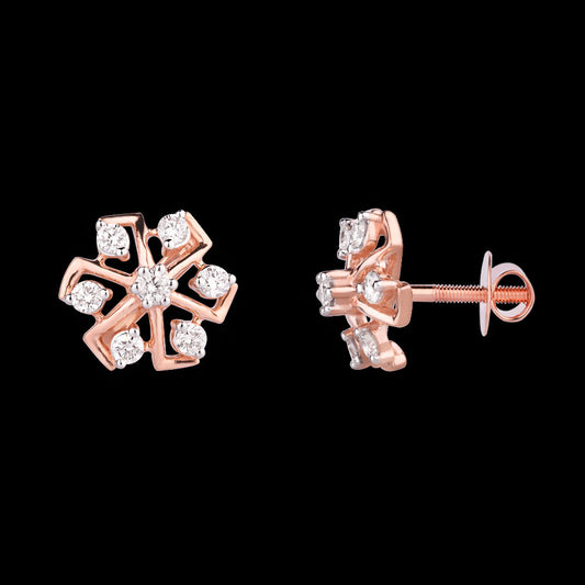 18K Rose Gold Diamond Earrings - 0.305ct VVS-VS-HI