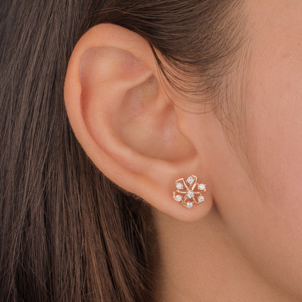 18K Rose Gold Diamond Earrings - 0.305ct VVS-VS-HI