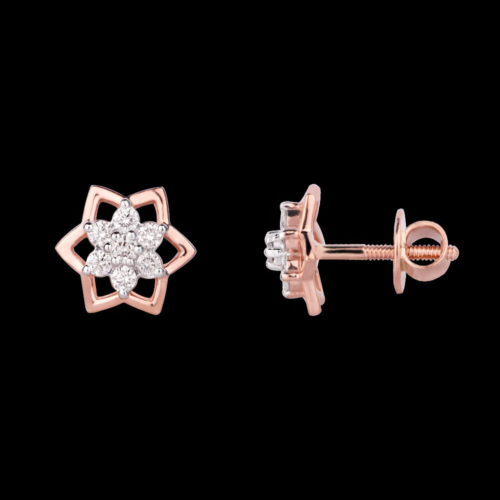 14K Rose Gold Diamond Earrings - 0.287ct VVS-VS-HI