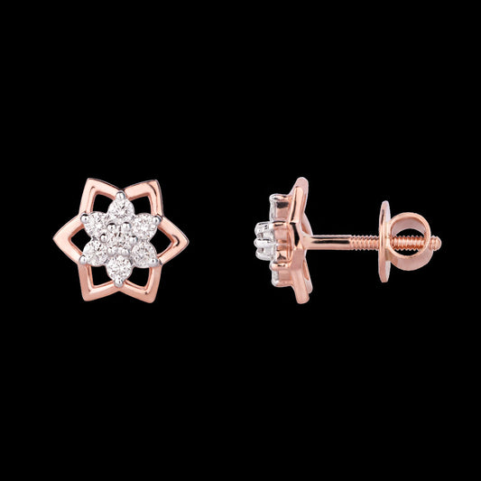 14K Rose Gold Diamond Earrings - 0.287ct VVS-VS-HI