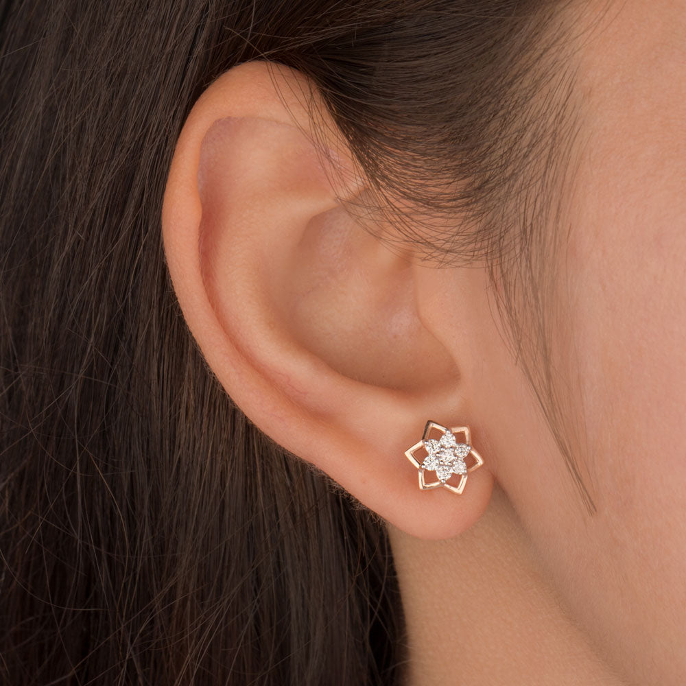 14K Rose Gold Diamond Earrings - 0.287ct VVS-VS-HI