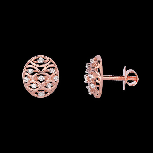 14K Rose Gold Diamond Earrings - 0.344ct VVS-VS-GH