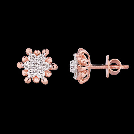 14K Rose Gold Diamond Earrings - 0.487ct VVS-VS-HI
