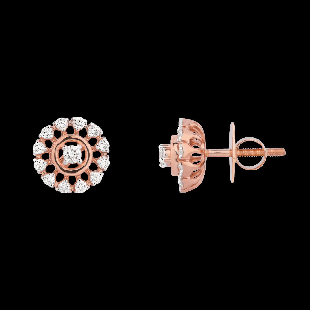 18K Rose Gold Diamond Earrings - 0.405ct VVS-VS-HI