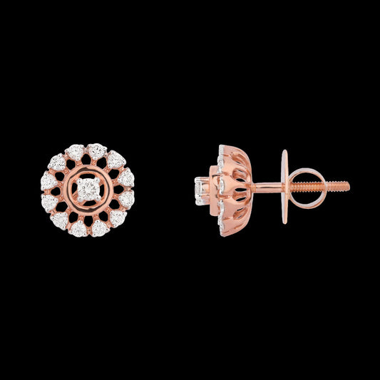 18K Rose Gold Diamond Earrings - 0.405ct VVS-VS-HI