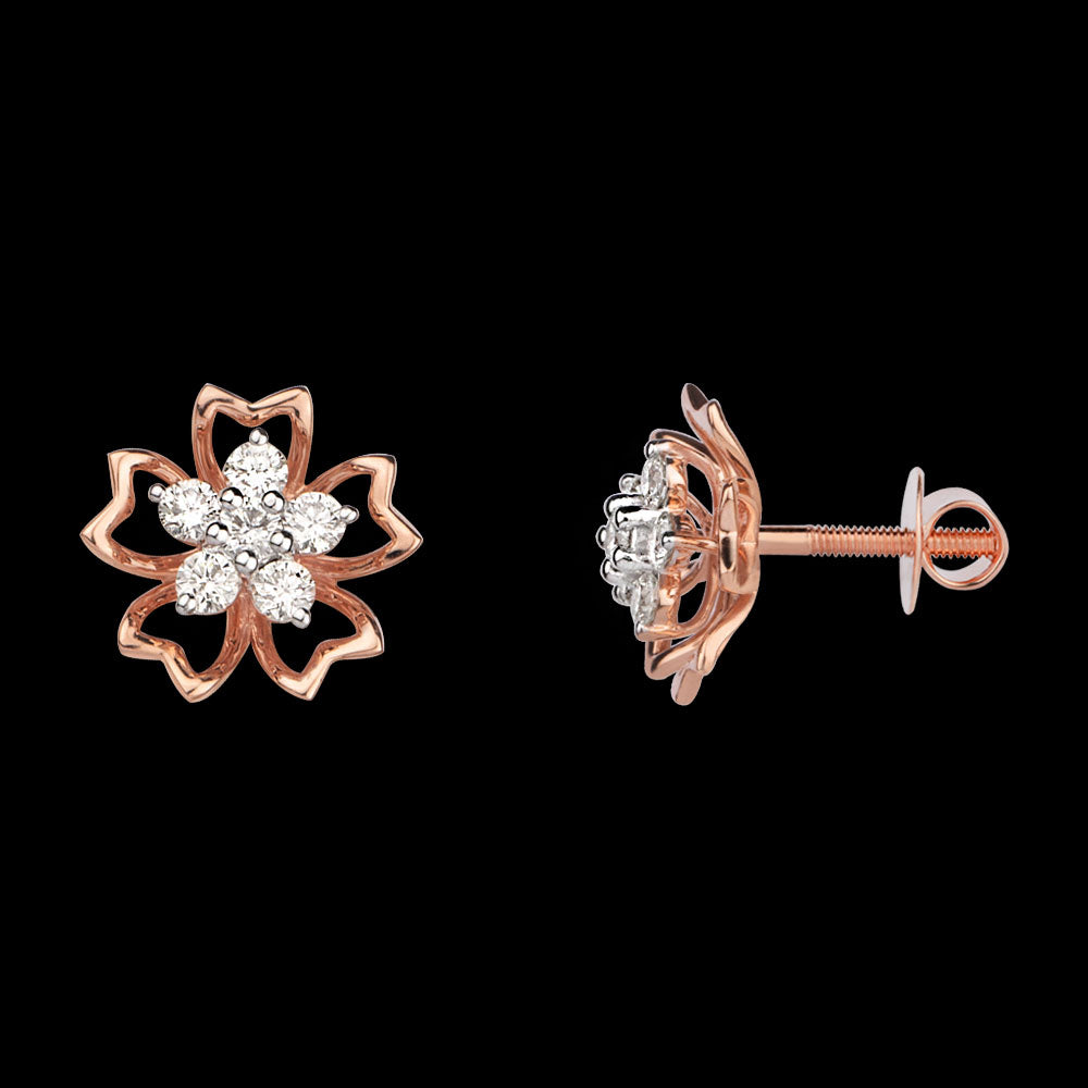 18K Rose Gold Diamond Earrings - 0.699ct VVS-VS-JK