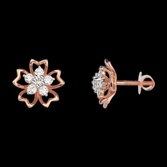 18K Rose Gold Diamond Earrings - 0.699ct VVS-VS-JK