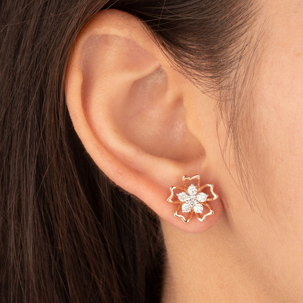 18K Rose Gold Diamond Earrings - 0.699ct VVS-VS-JK