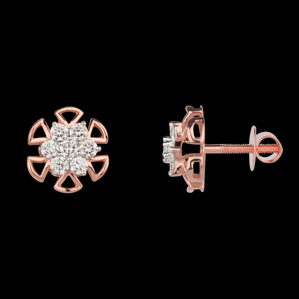 18K Rose Gold Diamond Earrings - 0.91ct VVS-VS-GH
