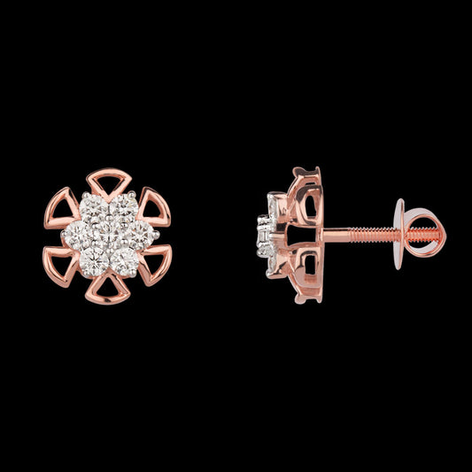 18K Rose Gold Diamond Earrings - 0.91ct VVS-VS-GH
