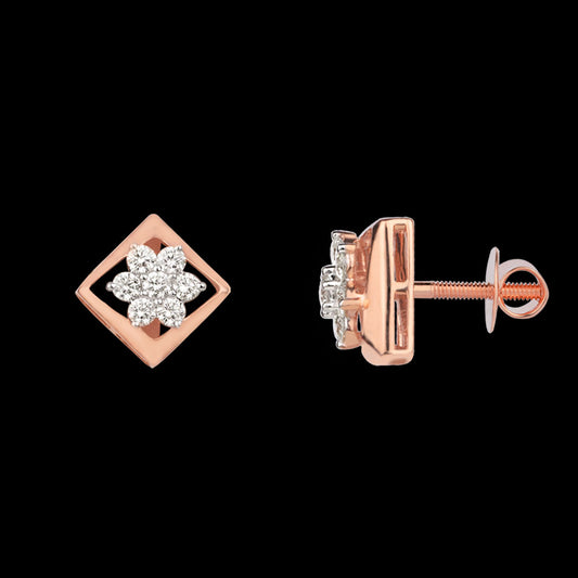 18K Rose Gold Diamond Earrings - 0.581ct VVS-VS-JK