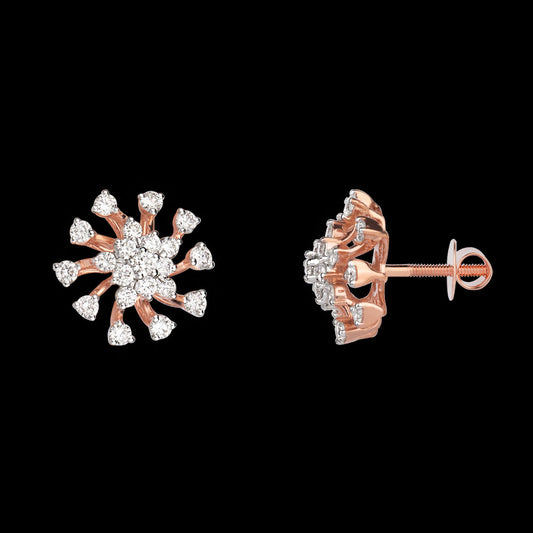 18K Rose Gold Diamond Earrings - 1.069ct SI-GH
