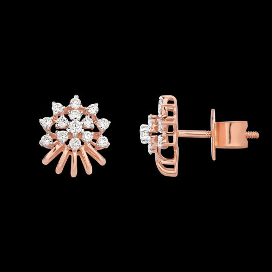14K Rose Gold Diamond Earrings - 0.622ct VVS-VS-HI