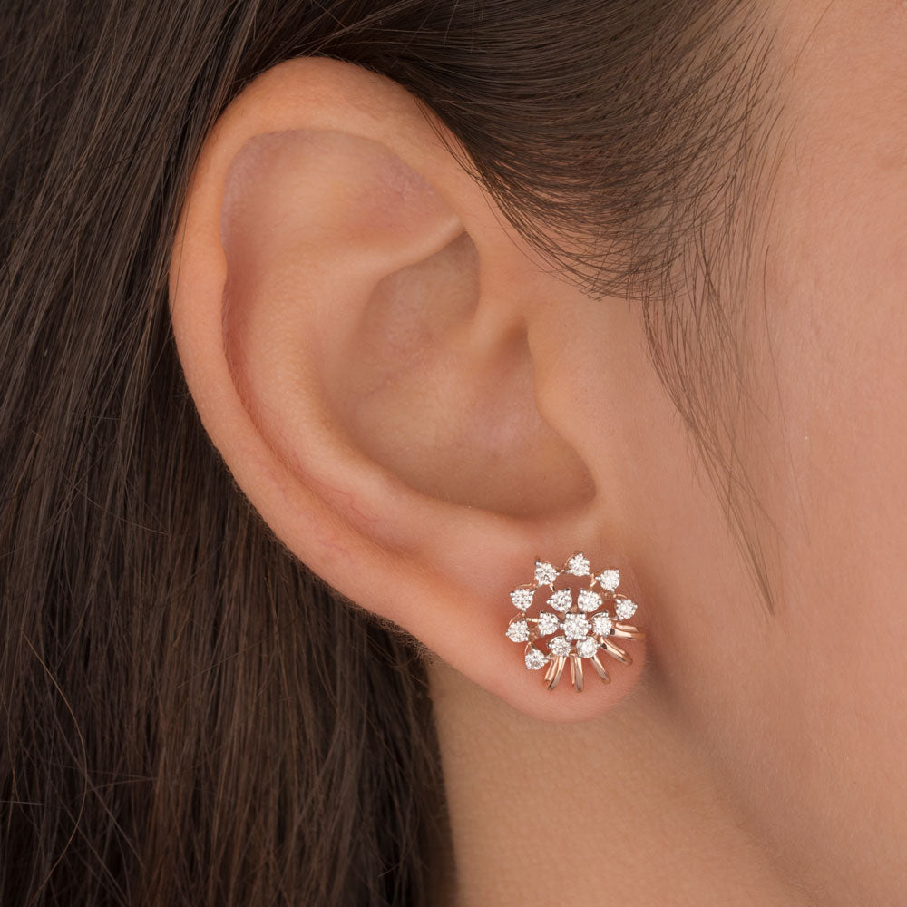 14K Rose Gold Diamond Earrings - 0.622ct VVS-VS-HI