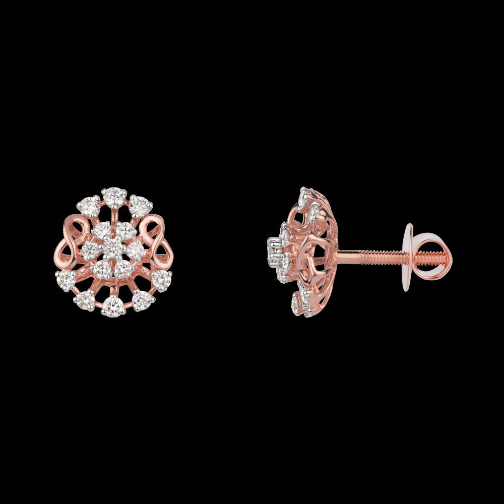 18K Rose Gold Diamond Earrings - 0.76ct VVS-VS-GH