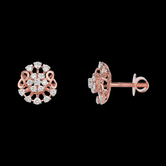 18K Rose Gold Diamond Earrings - 0.76ct VVS-VS-GH