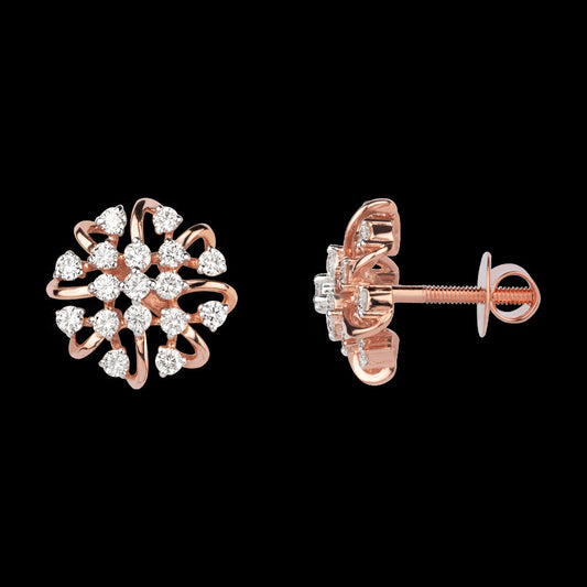 18K Rose Gold Diamond Earrings - 0.908ct VVS-VS-IJ
