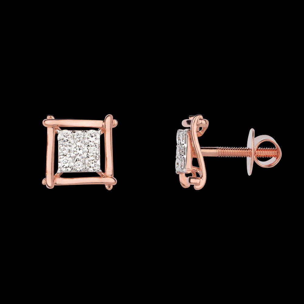 18K Rose Gold Diamond Earrings - 0.45ct VVS-VS-GH