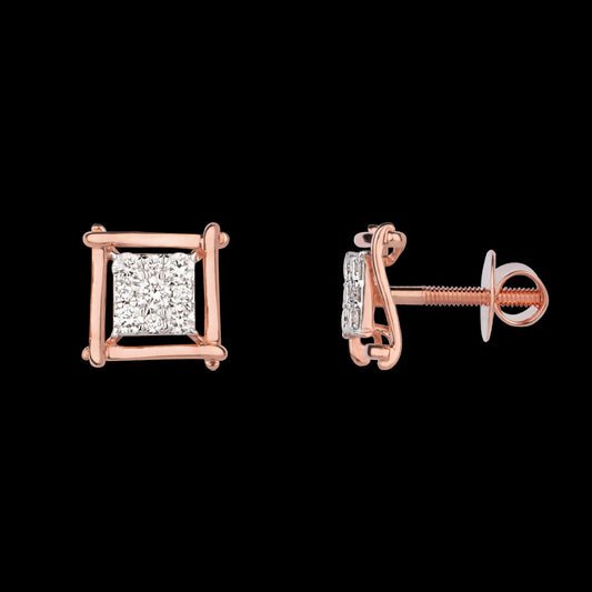 18K Rose Gold Diamond Earrings - 0.45ct VVS-VS-GH