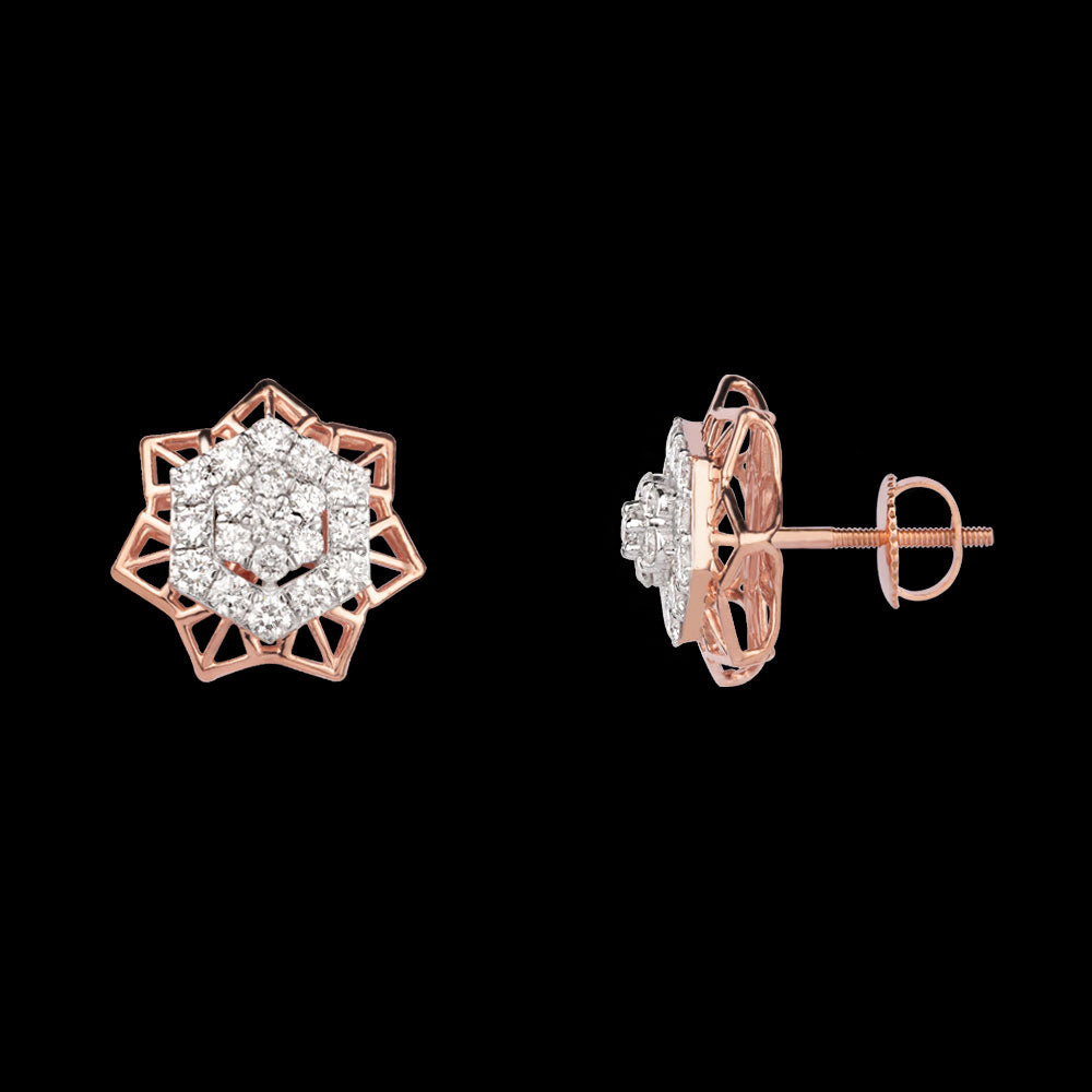 14K Rose Gold Diamond Earrings - 1.25ct VVS-VS-GH