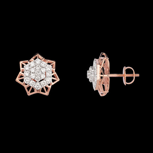 14K Rose Gold Diamond Earrings - 1.25ct VVS-VS-GH
