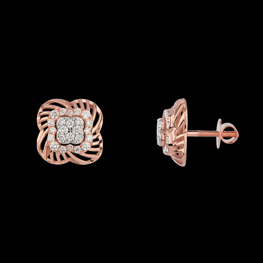 18K Rose Gold Diamond Earrings - 0.66ct VVS-VS-GH
