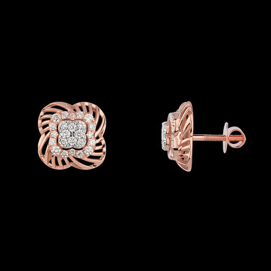18K Rose Gold Diamond Earrings - 0.66ct VVS-VS-GH